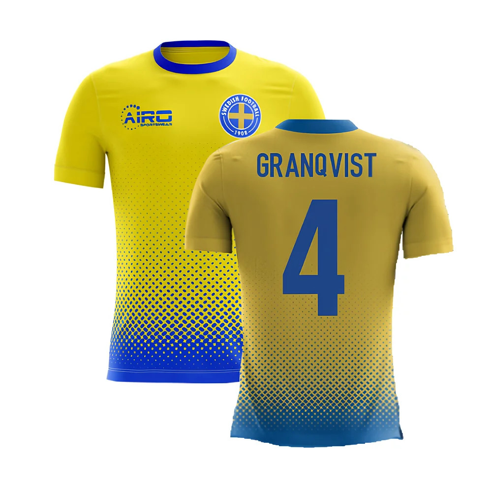 '25-'26 Sweden Airo Concept Home Shirt (Granqvist 4) Polyester Made By: Airo Sportswear Men's Yellow 3XL
