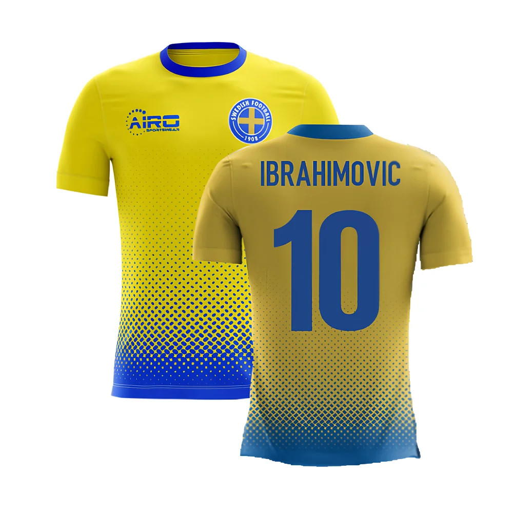 '25-'26 Sweden Airo Concept Home Shirt (Ibrahimovic 10) Polyester Made By: Airo Sportswear Men's Yellow 4XL