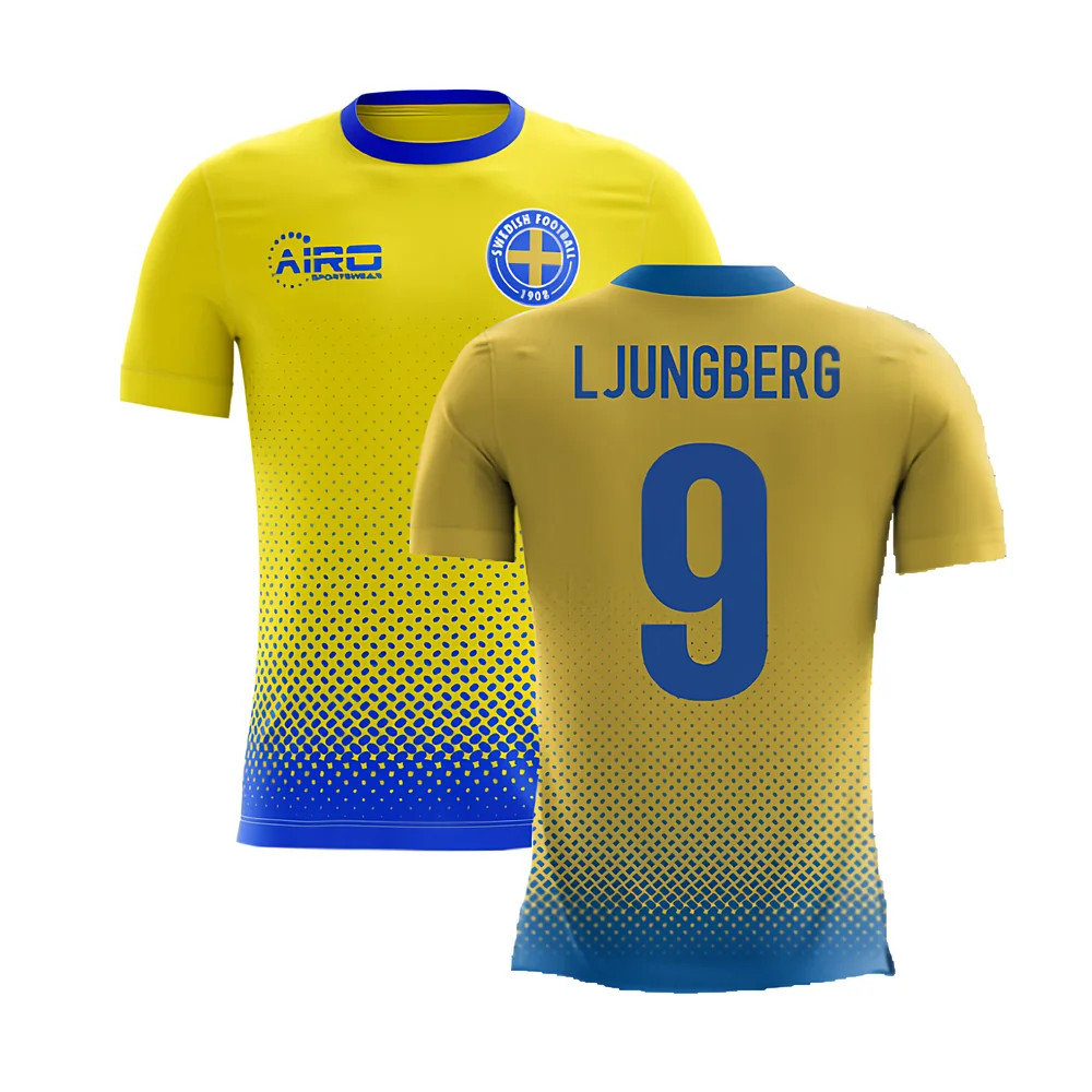 '25-'26 Sweden Airo Concept Home Shirt (Ljungberg 9) Polyester Made By: Airo Sportswear Men's Yellow 4XL