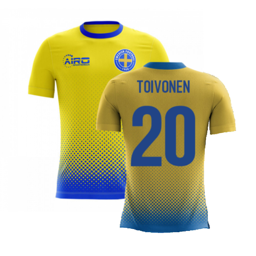 '25-'26 Sweden Airo Concept Home Shirt (Toivonen 20) Polyester Made By: Airo Sportswear Men's Yellow 5XL