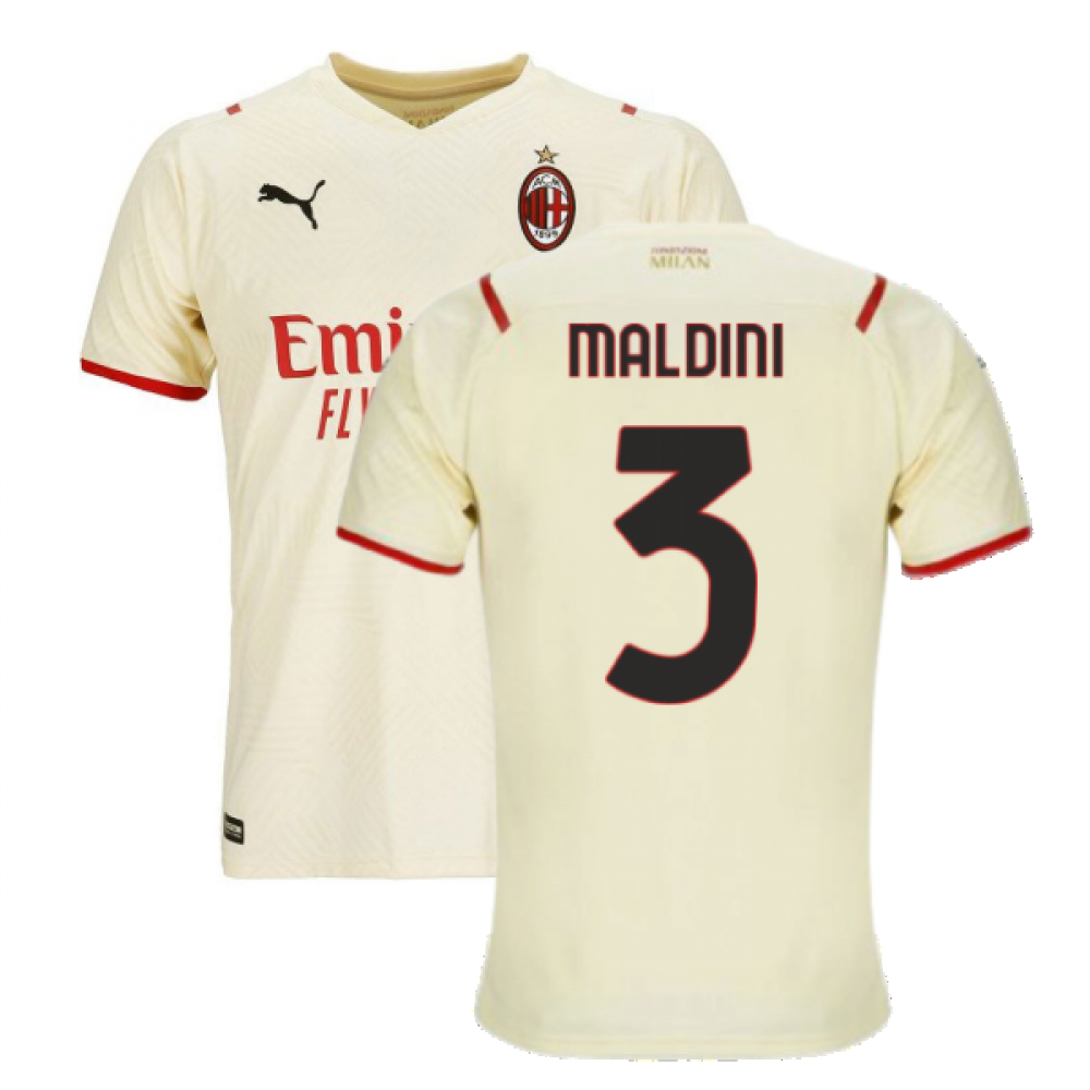 '21-'22 Ac Milan Away Shirt (Maldini 3) Polyester Paolo Maldini Made By: Puma Men's White Xxl