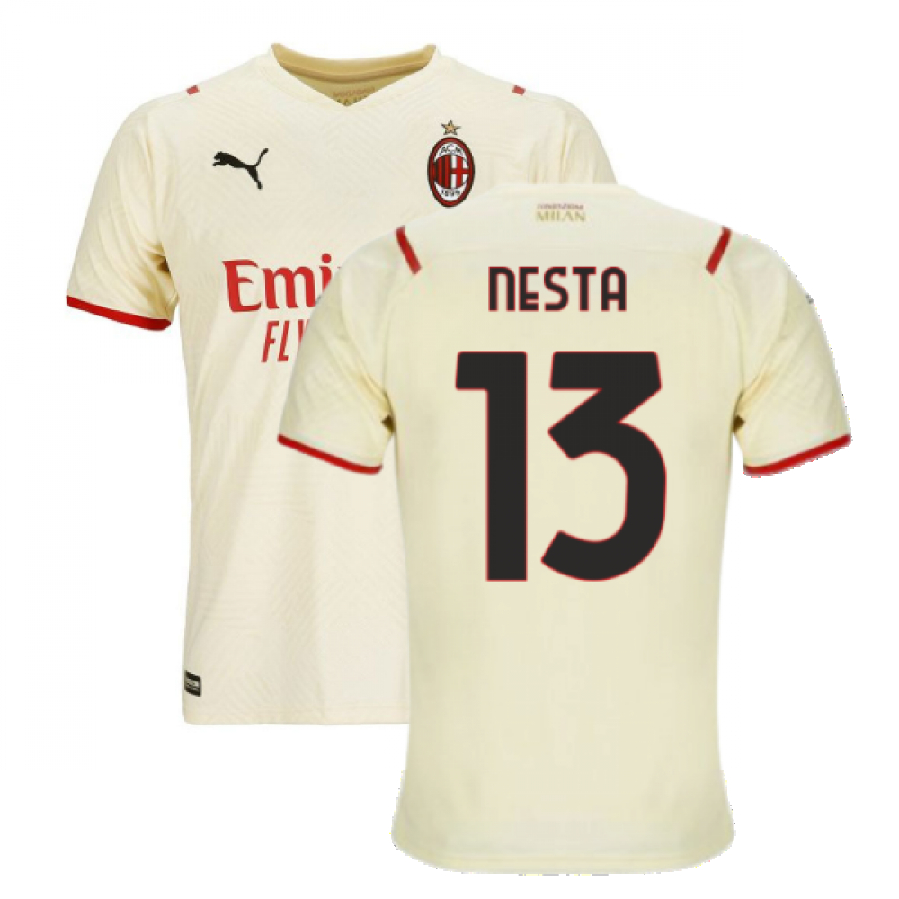 '21-'22 Ac Milan Away Shirt (Nesta 13) Polyester Alessandro Nesta Made By: Puma Men's White Xxl