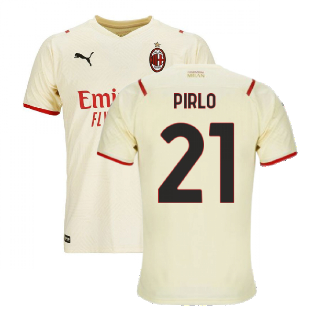 '21-'22 Ac Milan Away Shirt (Pirlo 21) Polyester Andrea Pirlo Made By: Puma Men's White Xxl