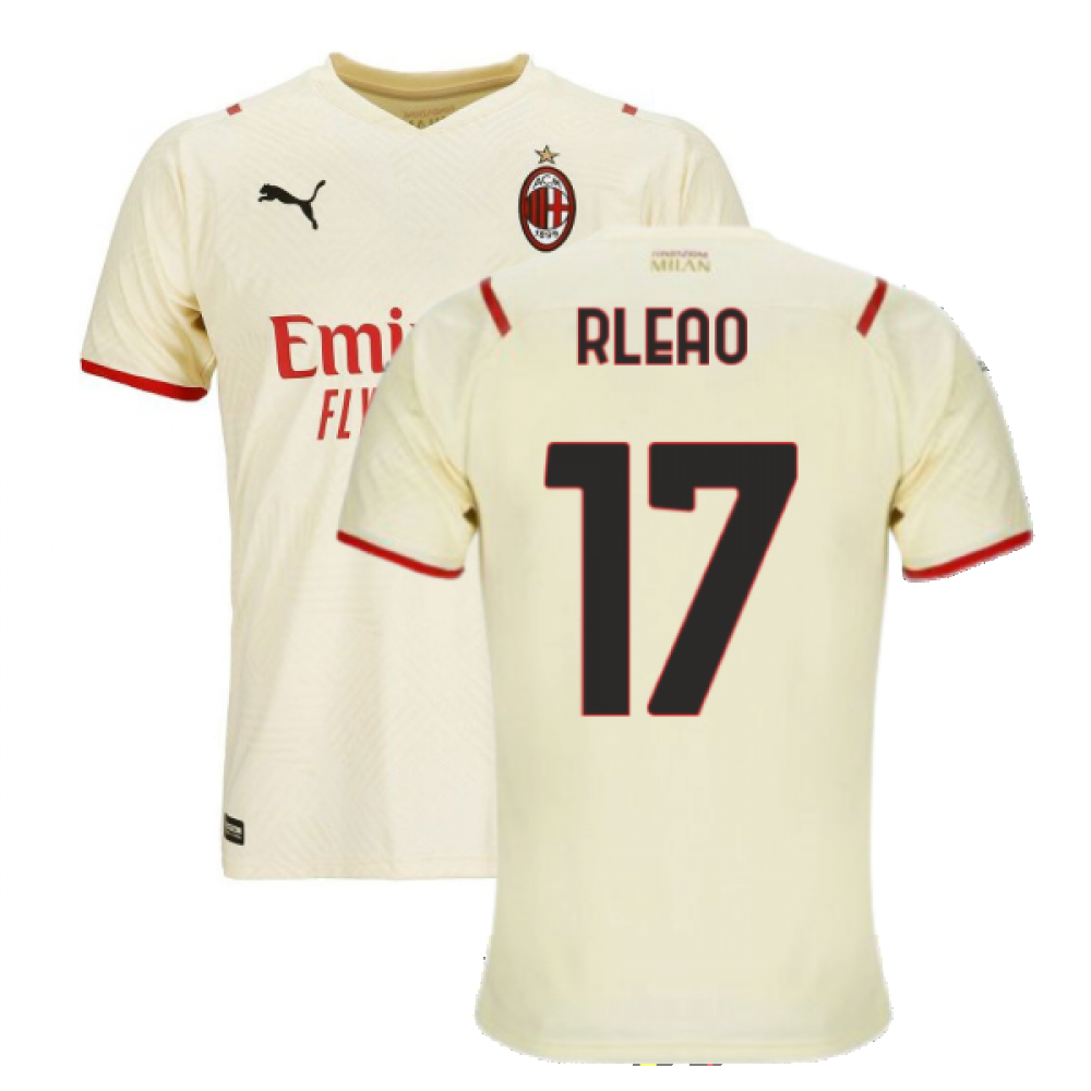 '21-'22 Ac Milan Away Shirt (R Leao 17) Polyester Rafael Leao Made By: Puma Men's White Xxl
