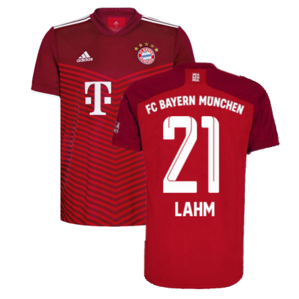 '21-'22 Bayern Munich Home Shirt (Lahm 21) Polyester Phillip Lahm Made By: Adidas Men's Red Large