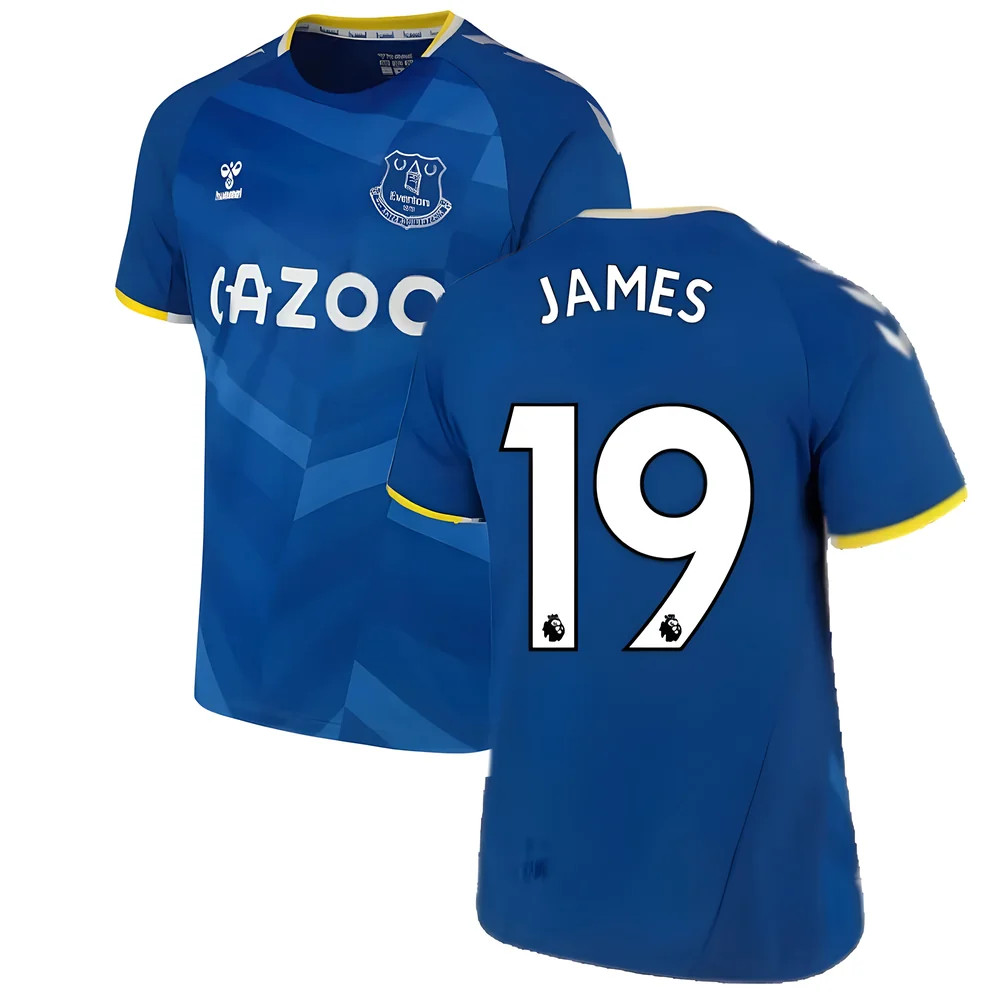 '21-'22 Everton Home Shirt (James 19) Polyester James Rodriguez Made By: Umbro Men's Blue 3XL