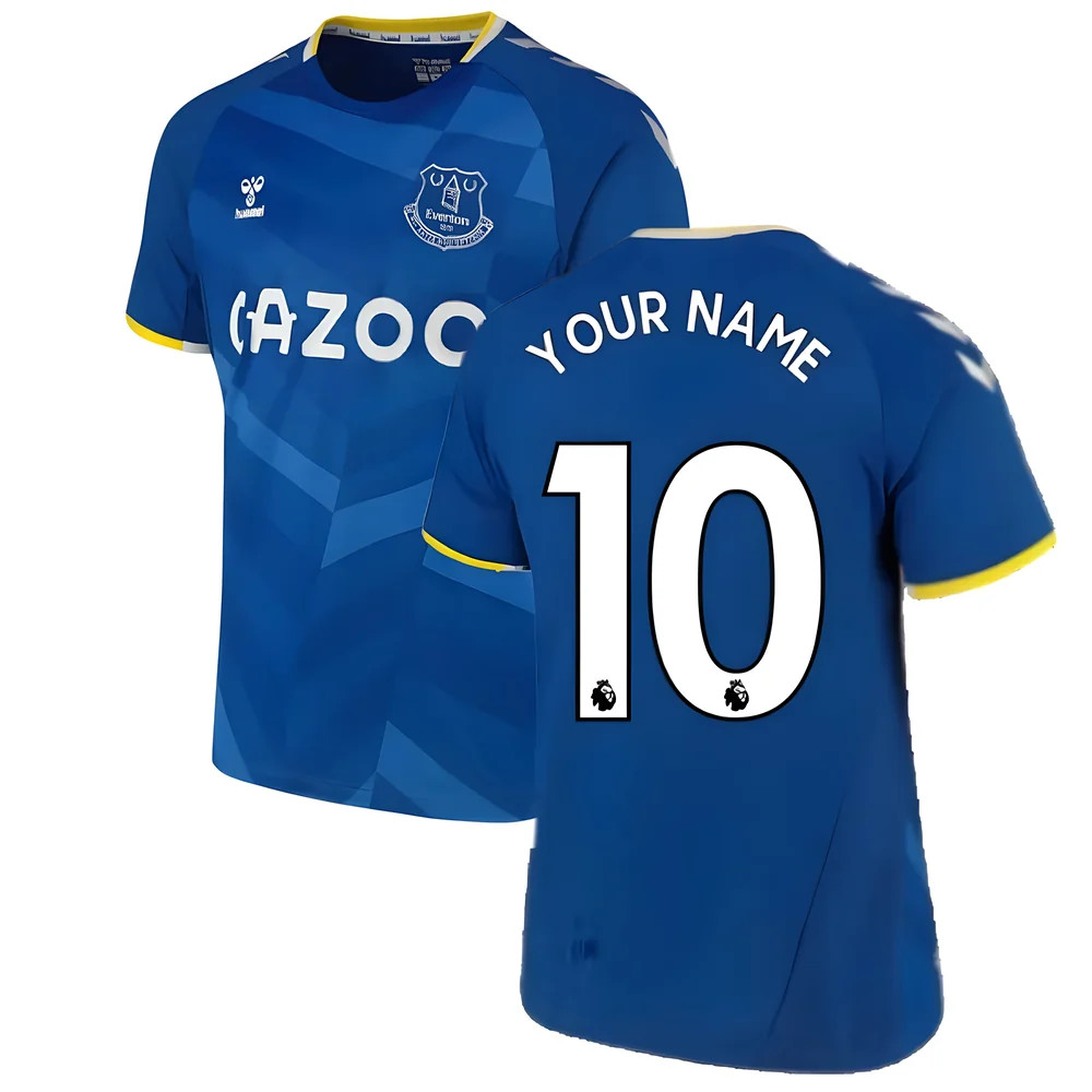 '21-'22 Everton Home Shirt (Your Name) Polyester Made By: Umbro Men's Blue 3XL