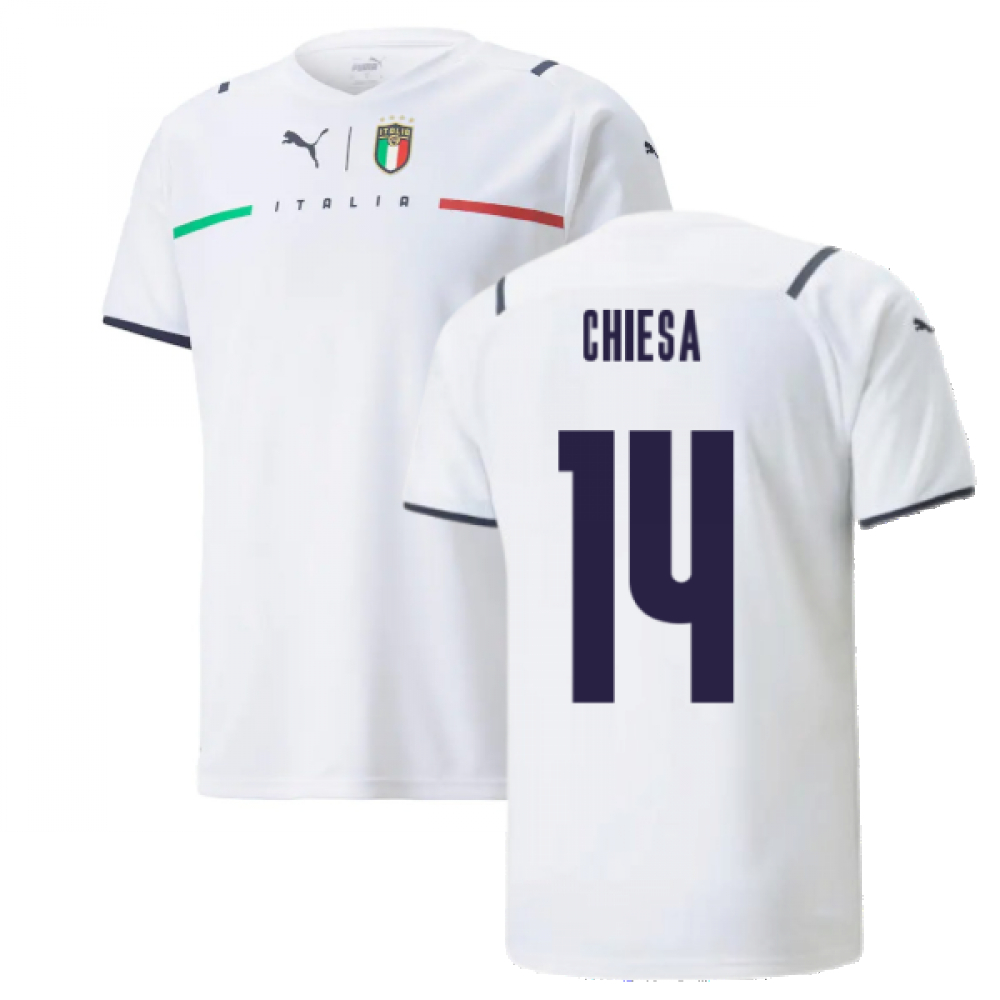 '21-'22 Italy Away Shirt (Chiesa 14) Polyester Federico Chiesa Made By: Puma Men's White Xxl