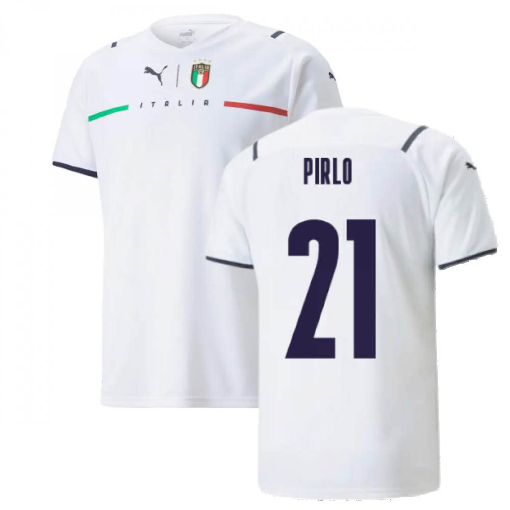 '21-'22 Italy Away Shirt (Pirlo 21) Polyester Andrea Pirlo Made By: Puma Men's White Xxl