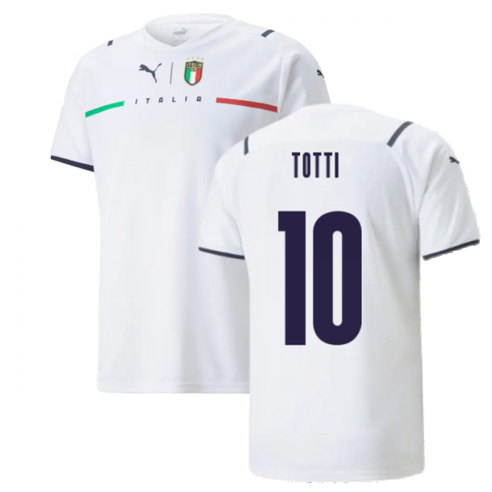 '21-'22 Italy Away Shirt (Totti 10) Polyester Francesco Totti Made By: Puma Men's White Xxl