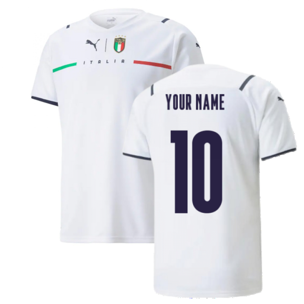 '21-'22 Italy Away Shirt (Your Name) Polyester Made By: Puma Men's White Xxl