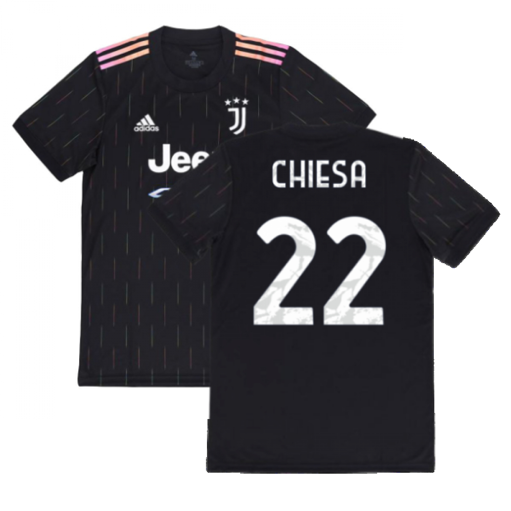 '21-'22 Juventus Away Shirt (Chiesa 22) Polyester Federico Chiesa Made By: Adidas Men's Black Xxl