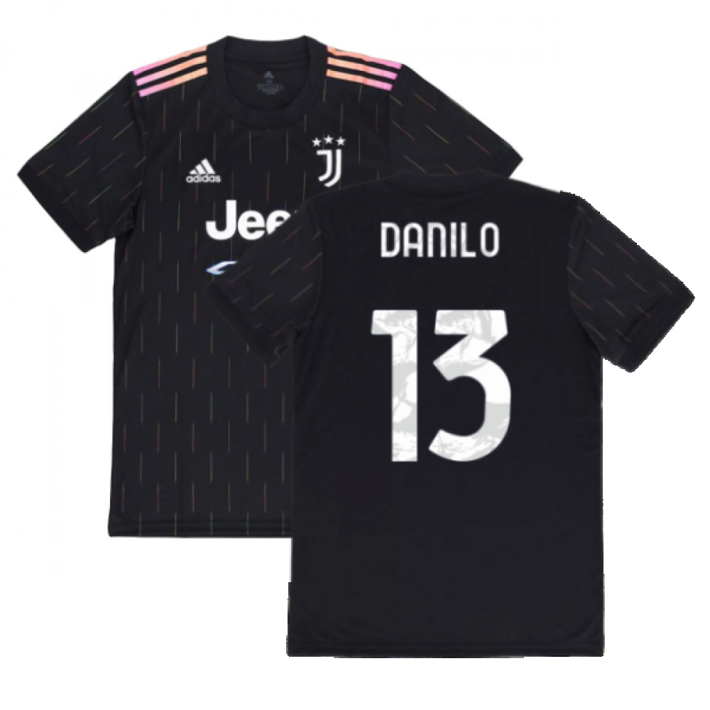 '21-'22 Juventus Away Shirt (Danilo 13) Polyester Made By: Adidas Men's Black Xxl