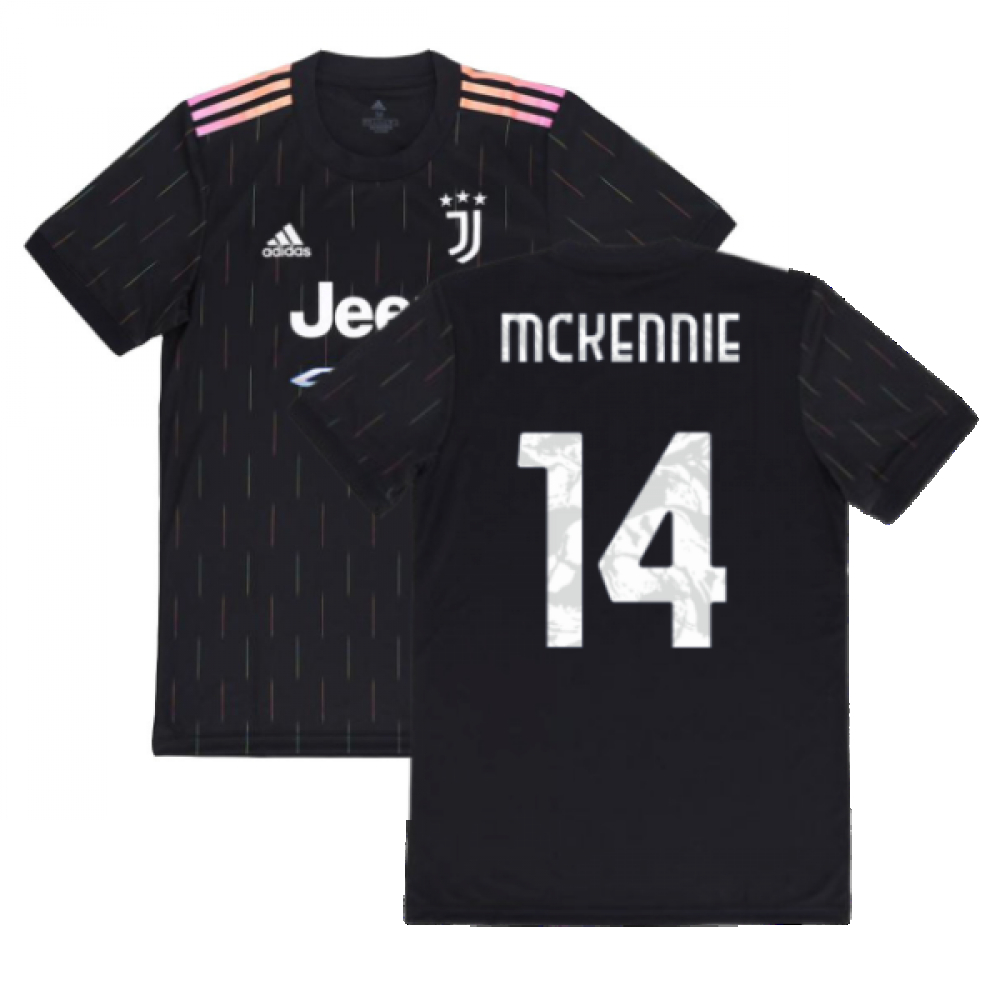 '21-'22 Juventus Away Shirt (Mckennie 14) Polyester Weston Mckennie Made By: Adidas Men's Black Xxl