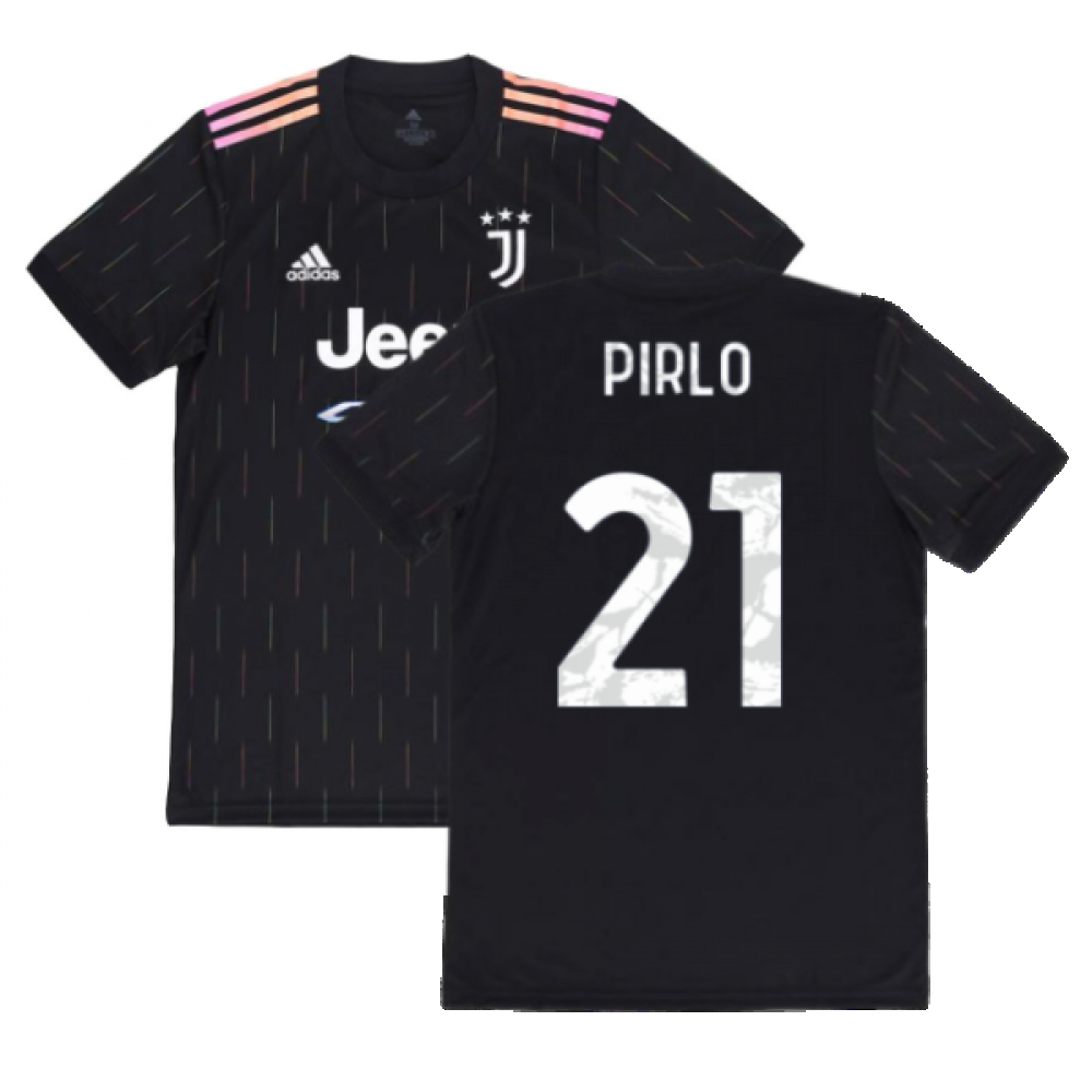 '21-'22 Juventus Away Shirt (Pirlo 21) Polyester Andrea Pirlo Made By: Adidas Men's Black Xxl