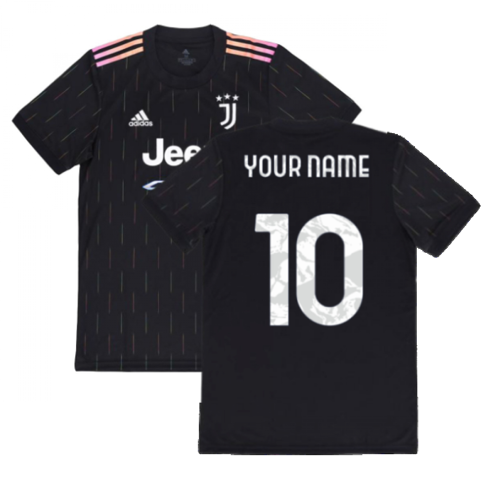 '21-'22 Juventus Away Shirt (Your Name) Polyester Made By: Adidas Men's Black Xxl