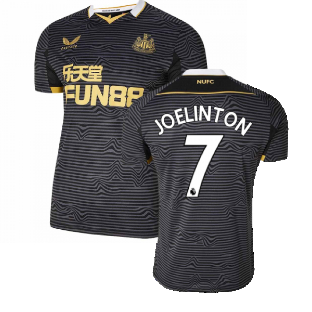 '21-'22 Newcastle United Away Shirt (Joelinton 7) Polyester Made By: Castore Men's Black Medium