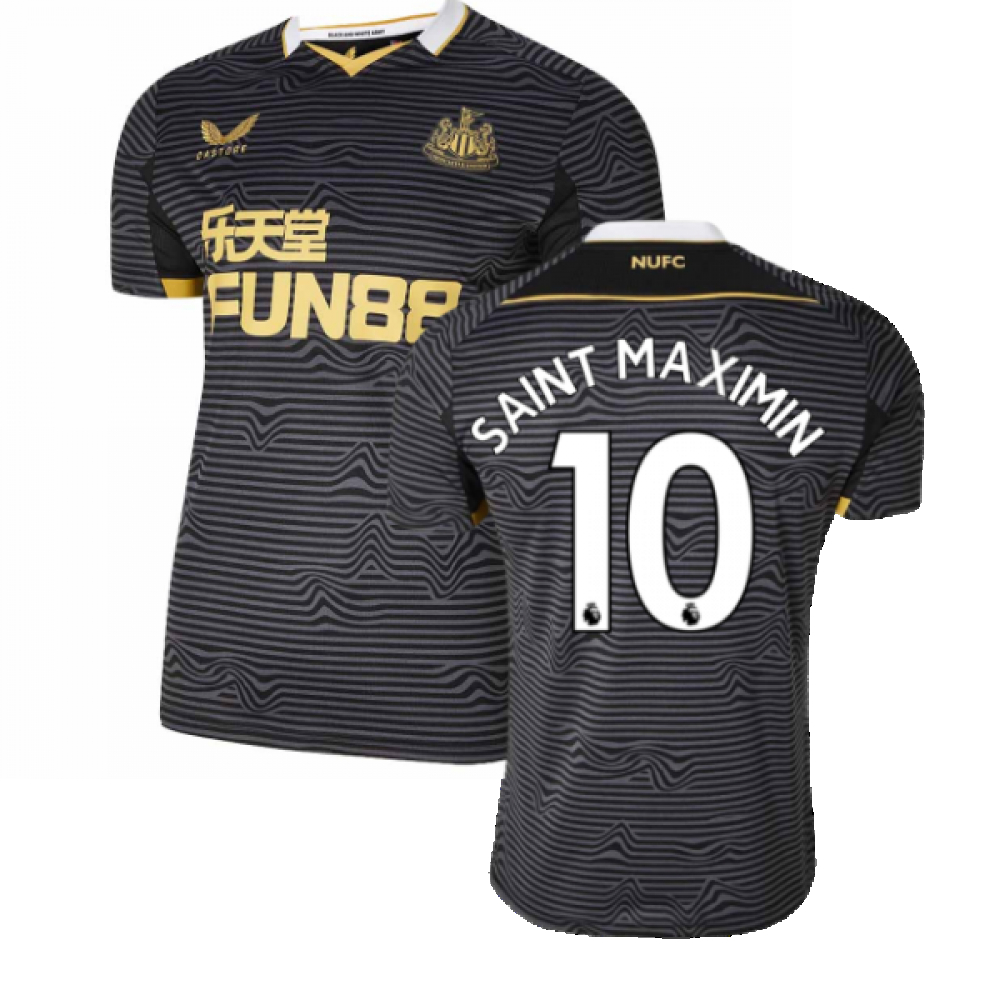 '21-'22 Newcastle United Away Shirt (Saint Maximin 10) Polyester Allan Saint Maximin Made By: Castore Men's Black Medium
