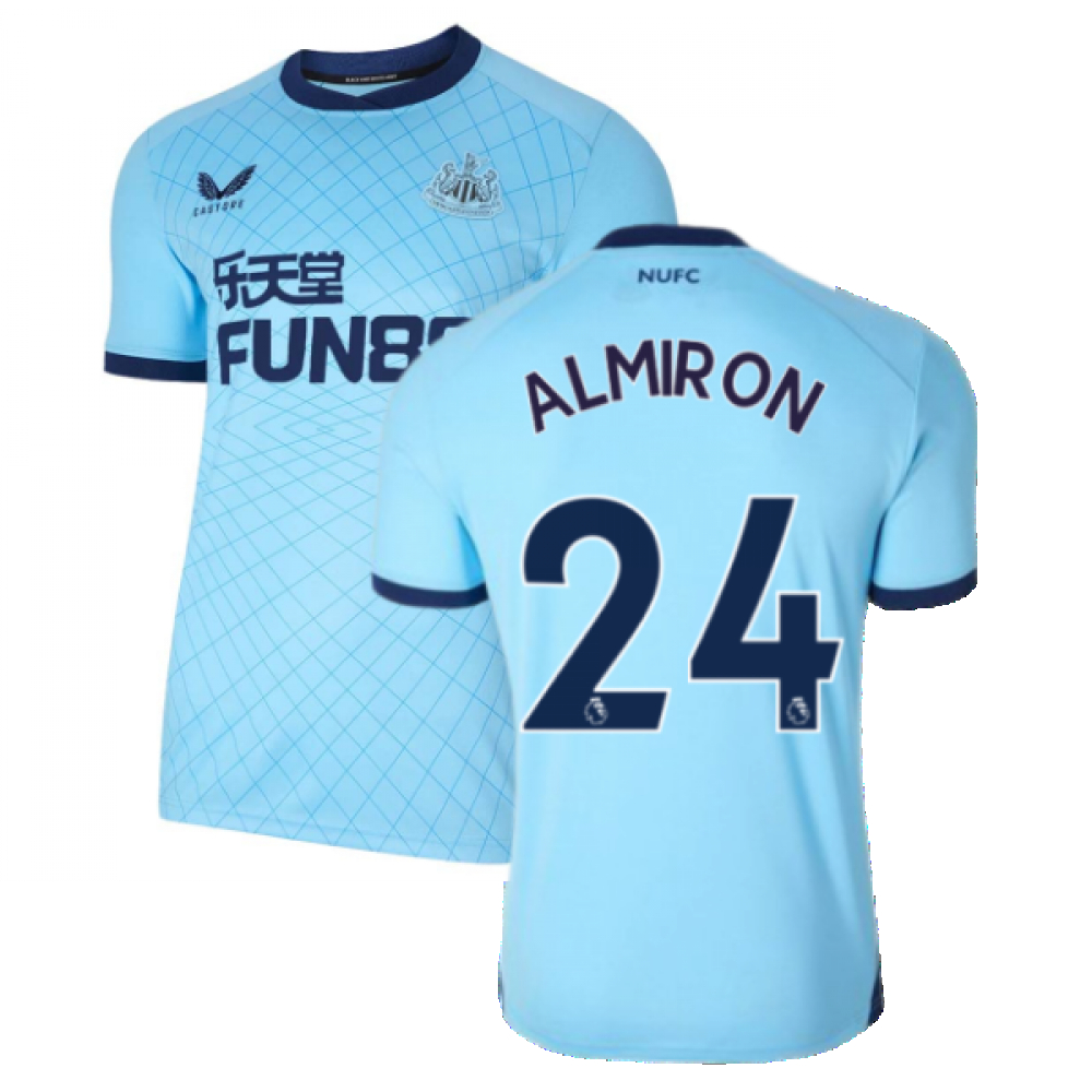 '21-'22 Newcastle United Third Shirt (Almiron 24) Polyester Miguel Almiron Made By: Castore Men's Blue Xxl