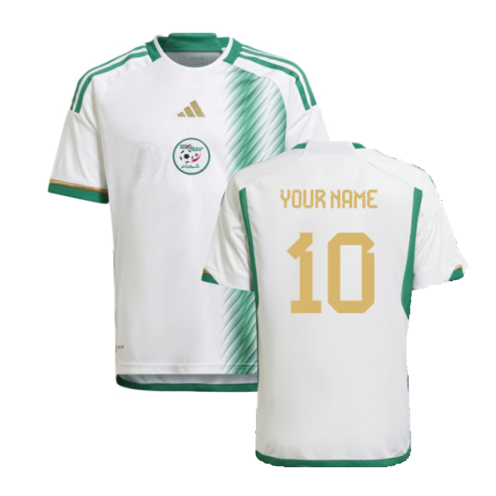 '22-'23 Algeria Home Shirt (Kids) (Your Name) Polyester Made By: Adidas Unisex Kids White Size 15-16