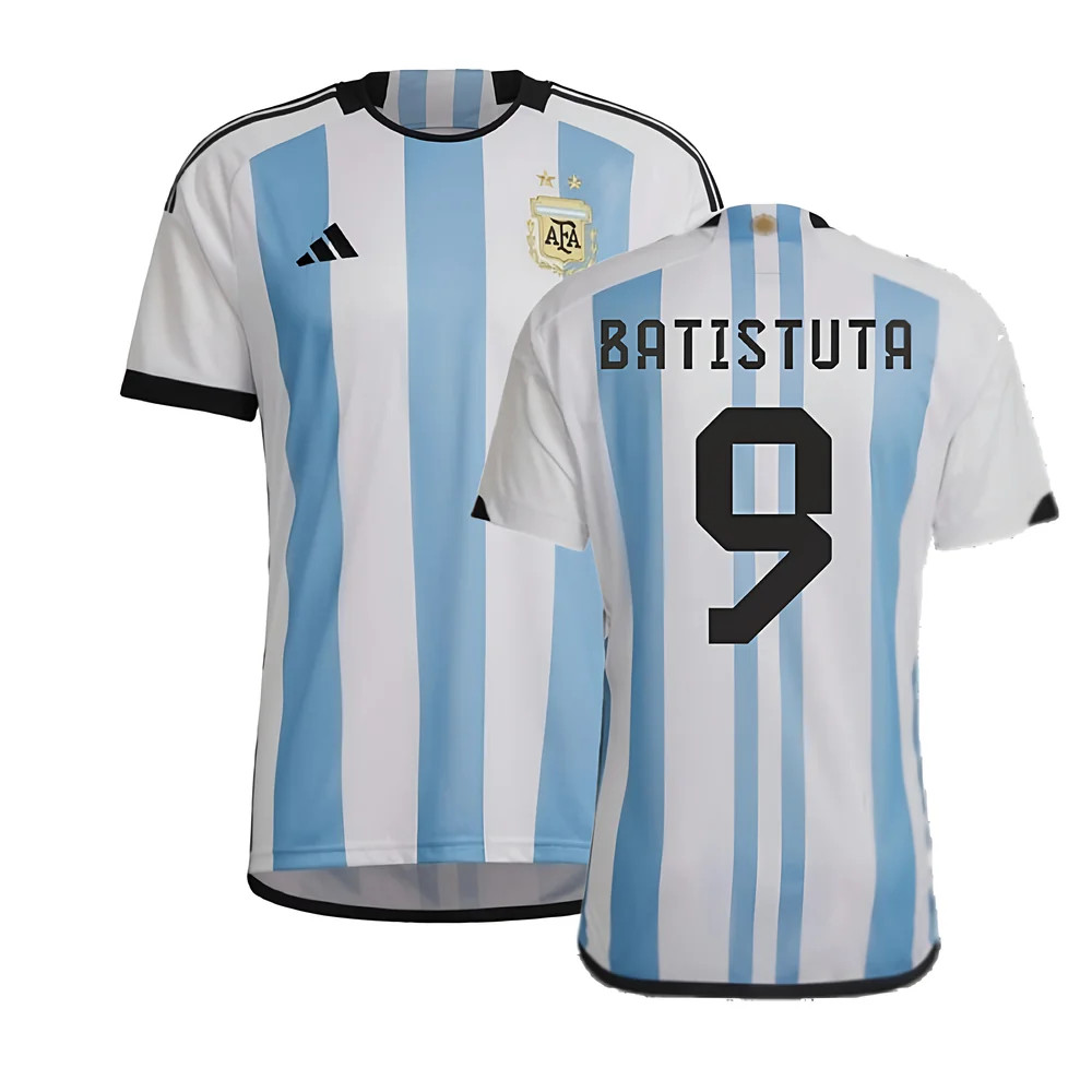 '22-'23 Argentina Home Shirt (Batistuta 9) Polyester Gabriel Batistua Made By: Adidas Men's White Medium