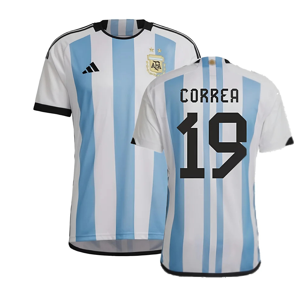 '22-'23 Argentina Home Shirt (Correa 19) Polyester Joaquín Correa Made By: Adidas Men's White Small
