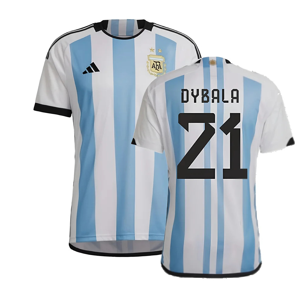 '22-'23 Argentina Home Shirt (Dybala 21) Polyester Paulo Dybala Made By: Adidas Men's White Small