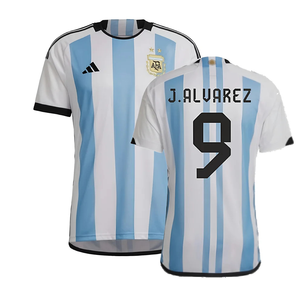 '22-'23 Argentina Home Shirt (J.alvarez 9) Polyester Julian Alvarez Made By: Adidas Men's White 3XL