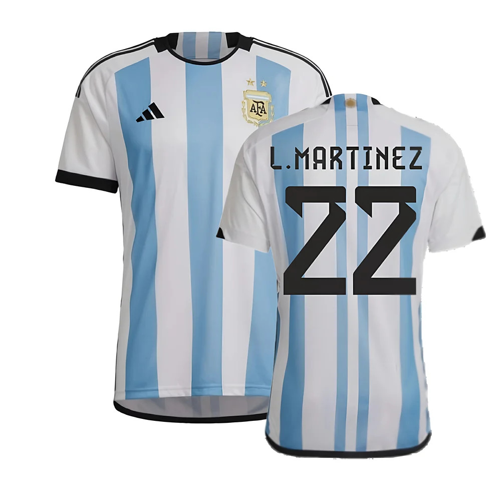 '22-'23 Argentina Home Shirt (L.martinez 22) Polyester Lautaro Martinez Made By: Adidas Men's White 3XL