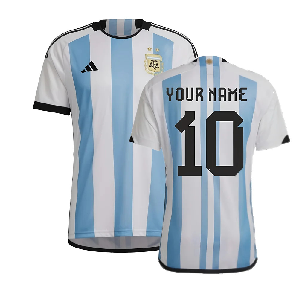 '22-'23 Argentina Home Shirt (Your Name) Polyester Made By: Adidas Men's White 3XL