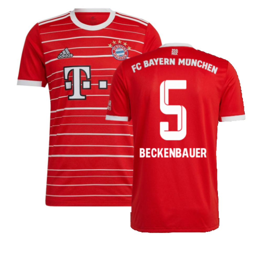 '22-'23 Bayern Munich Home Shirt (Beckenbauer 5) Polyester Franz Beckenbauer Made By: Adidas Men's Red 3XL