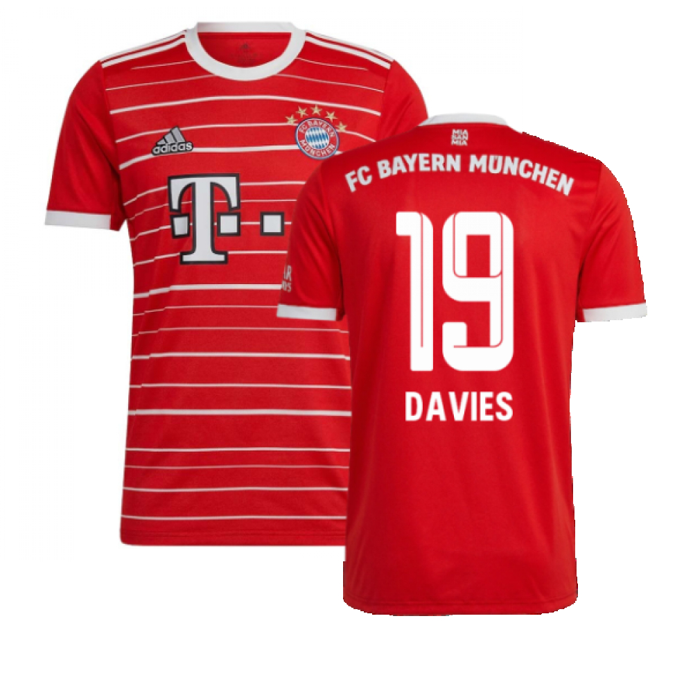 '22-'23 Bayern Munich Home Shirt (Davies 19) Polyester Alphonso Davies Made By: Adidas Men's Red 3XL