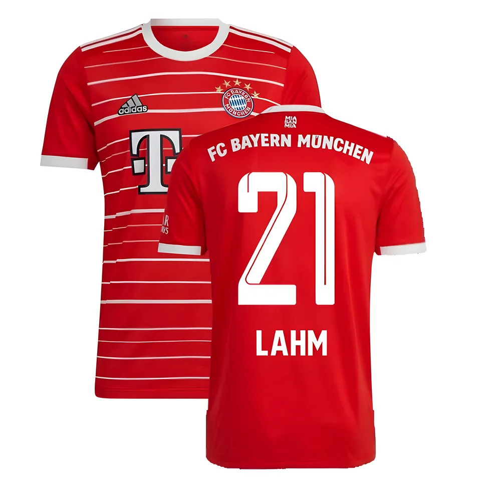 '22-'23 Bayern Munich Home Shirt (Kids) (Lahm 21) 11-12 Polyester Phillip Lahm Made By: Adidas Unisex Kids Red Size 13-14