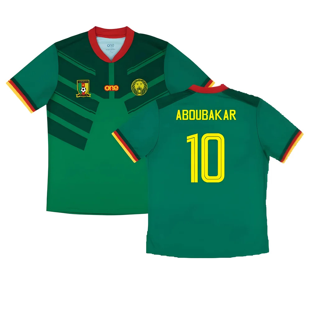 '22-'23 Cameroon Home Replica Shirt (Aboubakar 10) Polyester Vincent Aboubakar Made By: One All Sports Men's Green Xxl
