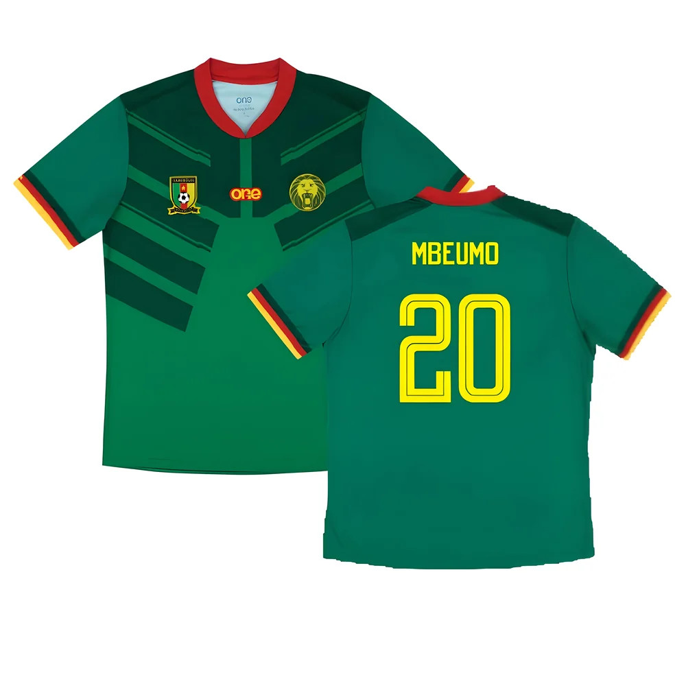 '22-'23 Cameroon Home Replica Shirt (Mbeumo 20) Polyester Bryan Mbeumo Made By: One All Sports Men's Green Xxl