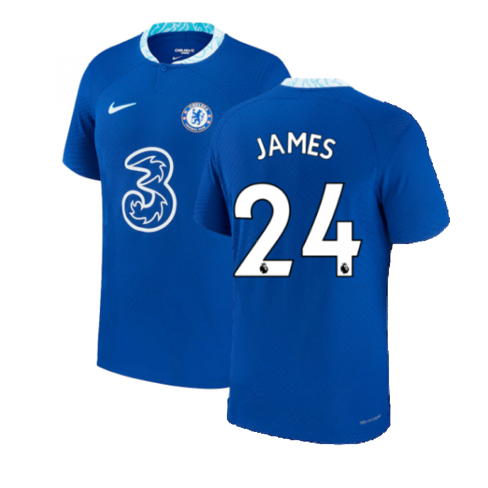 '22-'23 Chelsea Vapor Match Home Shirt (James 24) Polyester Reece James Made By: Nike Men's Blue Extra Large