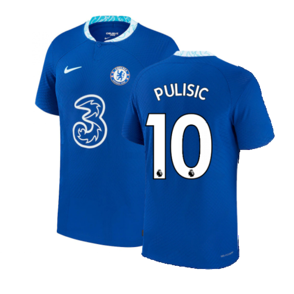 '22-'23 Chelsea Vapor Match Home Shirt (Pulisic 10) Polyester Christian Pulisic Made By: Nike Men's Blue Extra Large