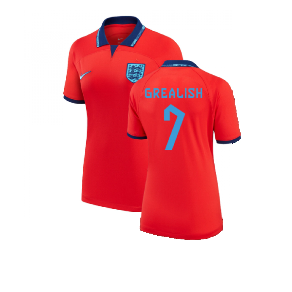 '22-'23 England Away Shirt () (Grealish 7) Polyester Made By: Nike Women's Red Large