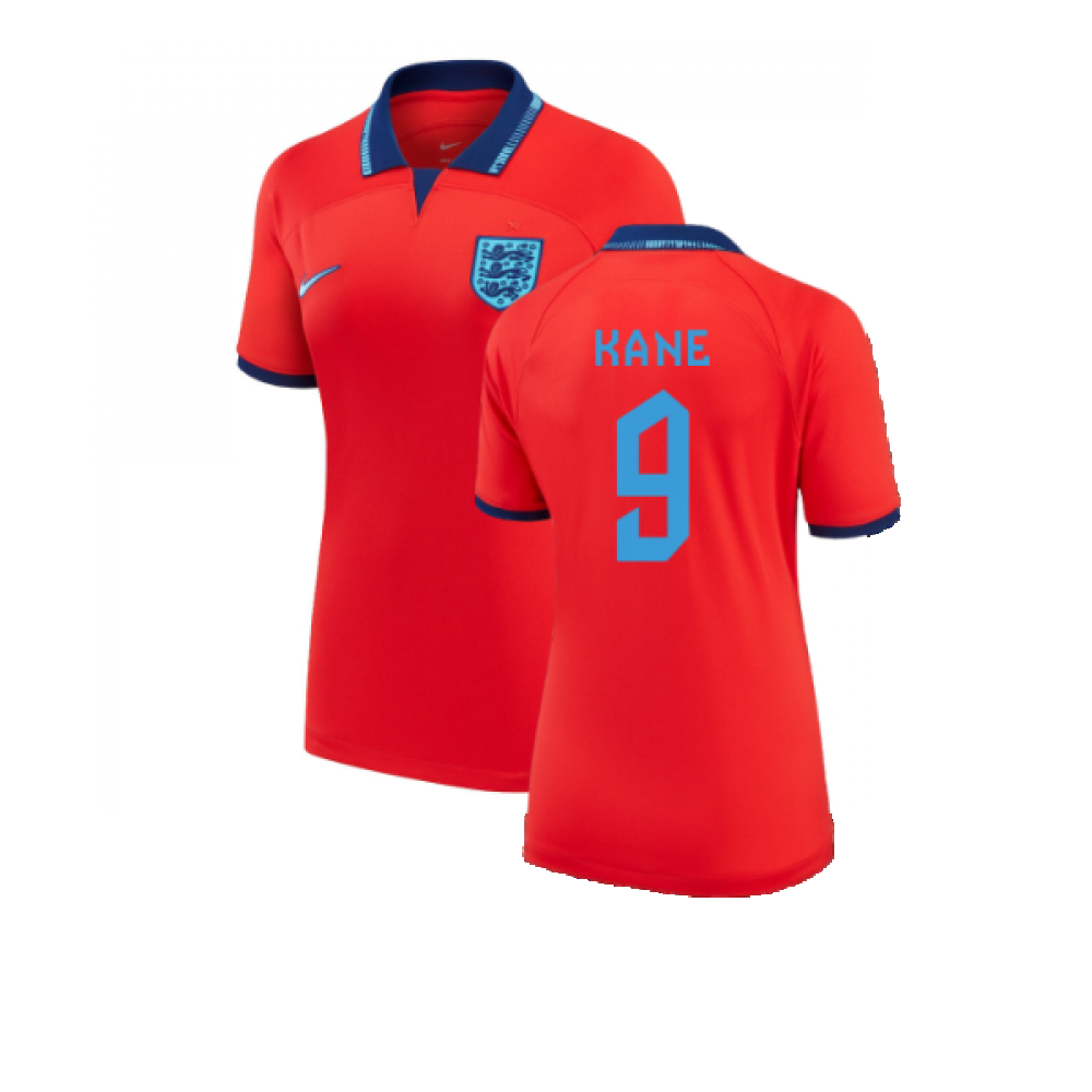 '22-'23 England Away Shirt () (Kane 9) Polyester Made By: Nike Women's Red Large