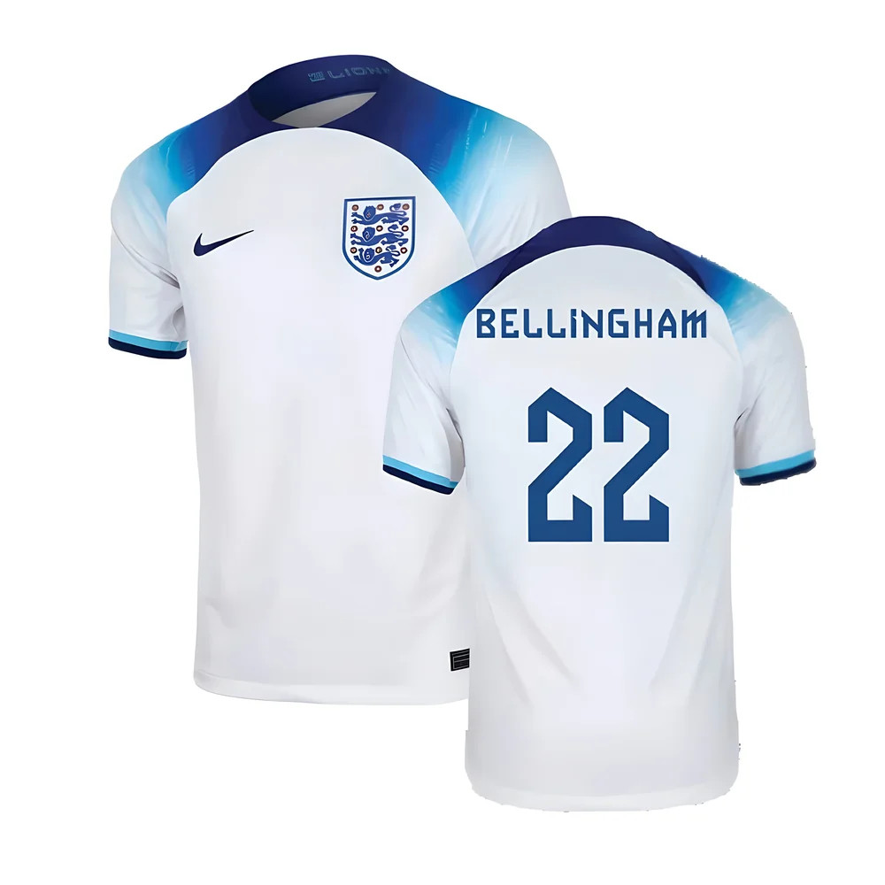 '22-'23 England Home Shirt (Bellingham 22) Polyester Made By: Nike Men's White Extra Large