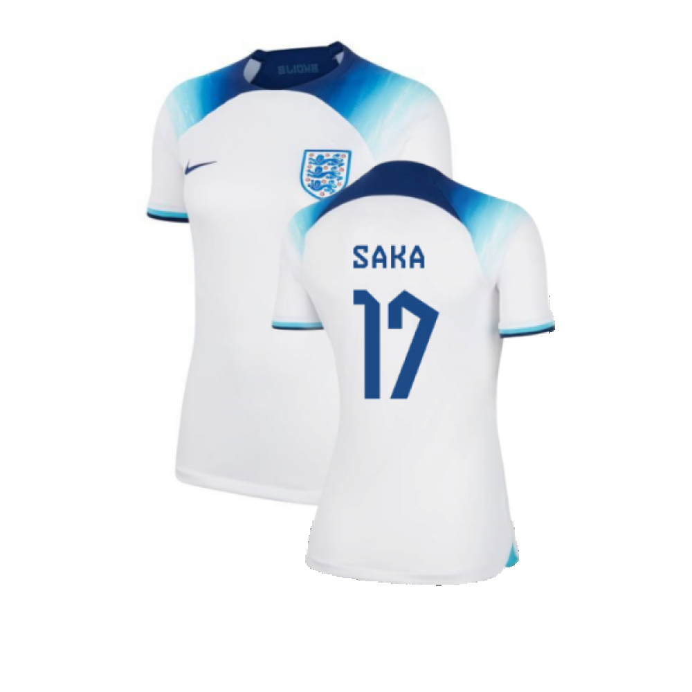 '22-'23 England Home Shirt () (Saka 17) Polyester Made By: Nike Women's White Extra Large