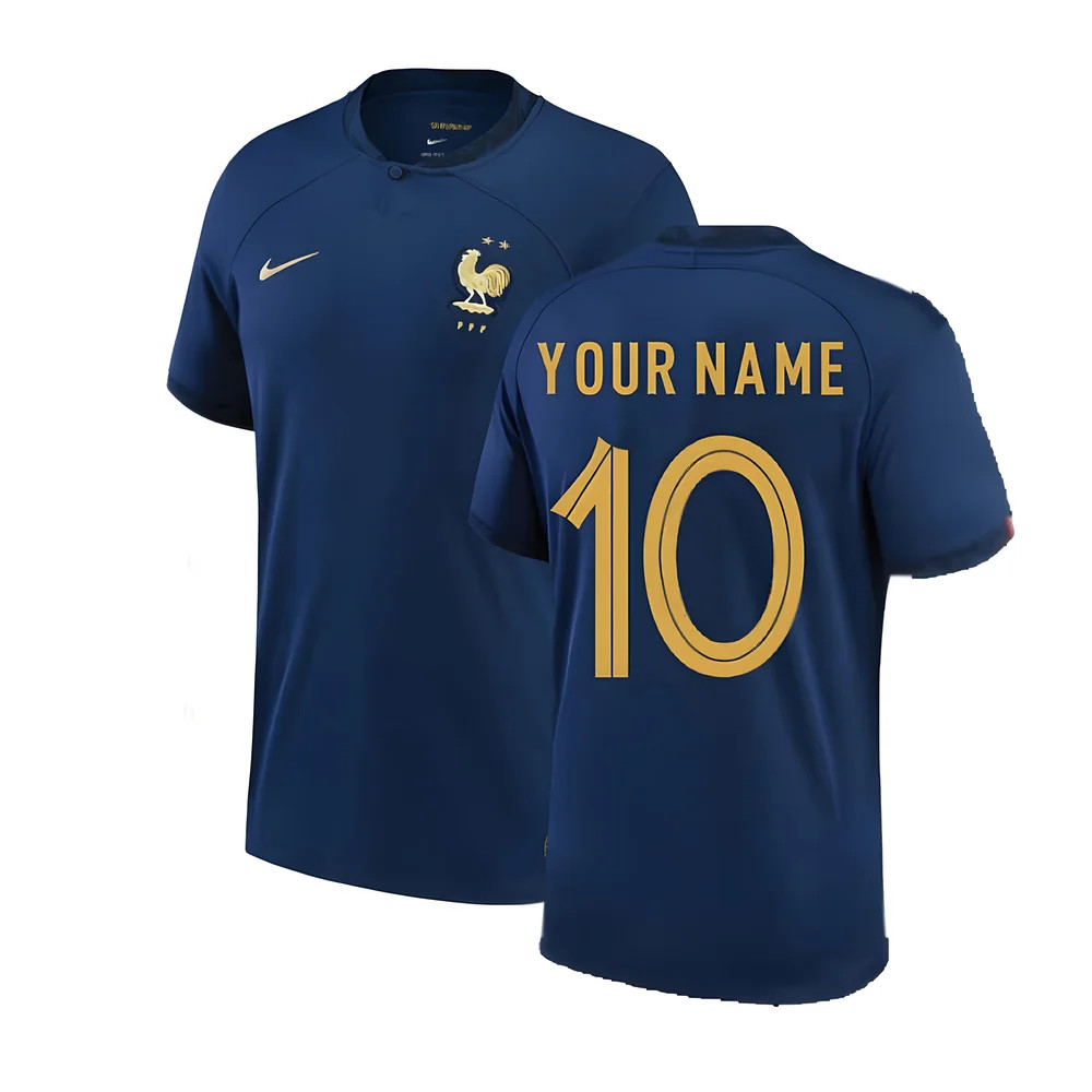 '22-'23 France Home Shirt (Your Name) Polyester Made By: Nike Men's Navy Xxl
