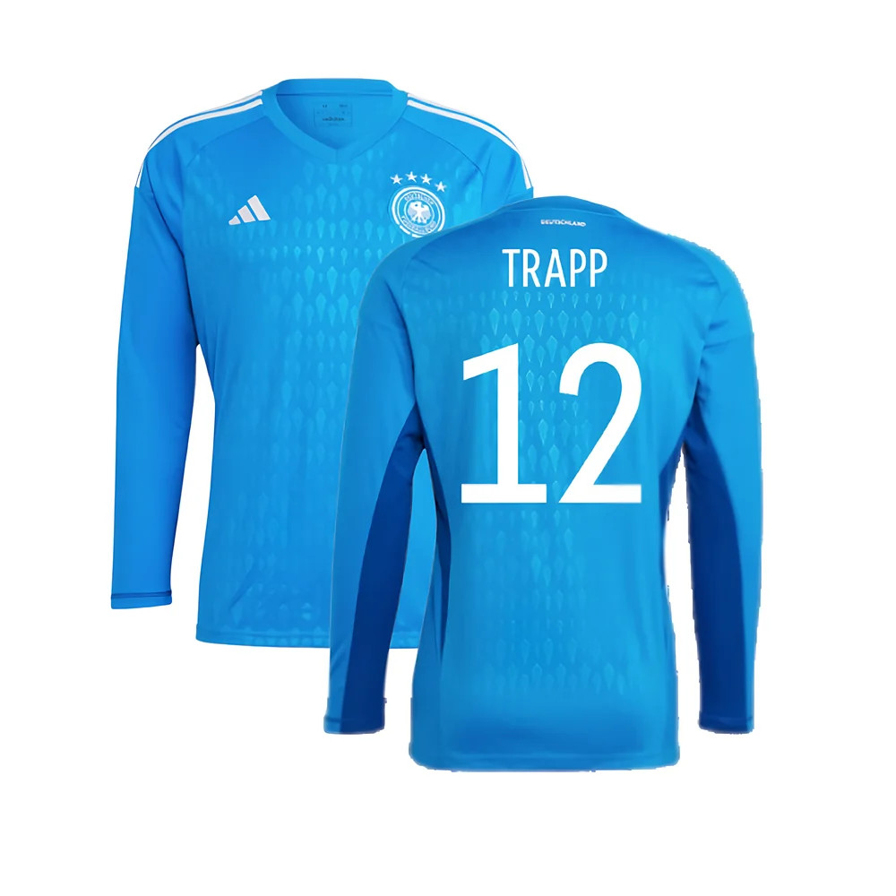 '22-'23 Germany Home Goalkeeper Shirt (Blue) (Trapp 12) Polyester Made By: Adidas Men's Blue Xxl
