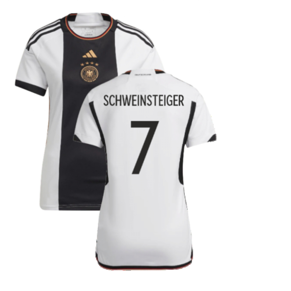 '22-'23 Germany Home Shirt () (Schweinsteiger 7) Polyester Bastian Schweinsteiger Made By: Adidas Women's White Small
