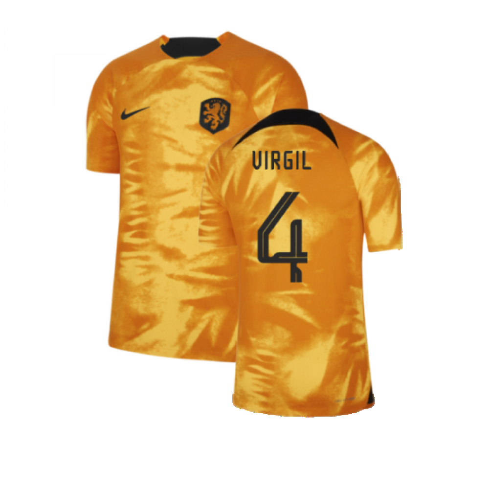 '22-'23 Holland Home Dri-Fit Adv Match Shirt (Virgil 4) Polyester Made By: Nike Men's Orange Medium