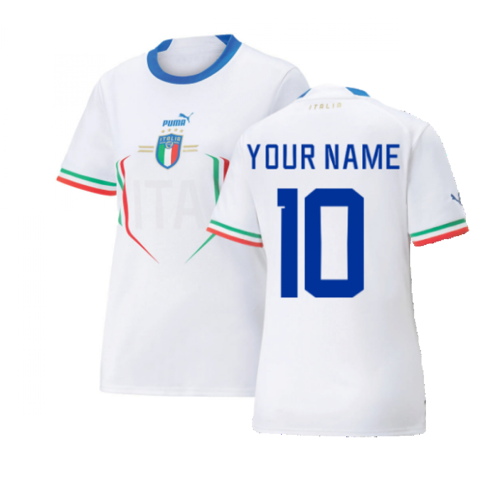 '22-'23 Italy Away Shirt () (Your Name) Polyester Made By: Puma Women's White Extra Small
