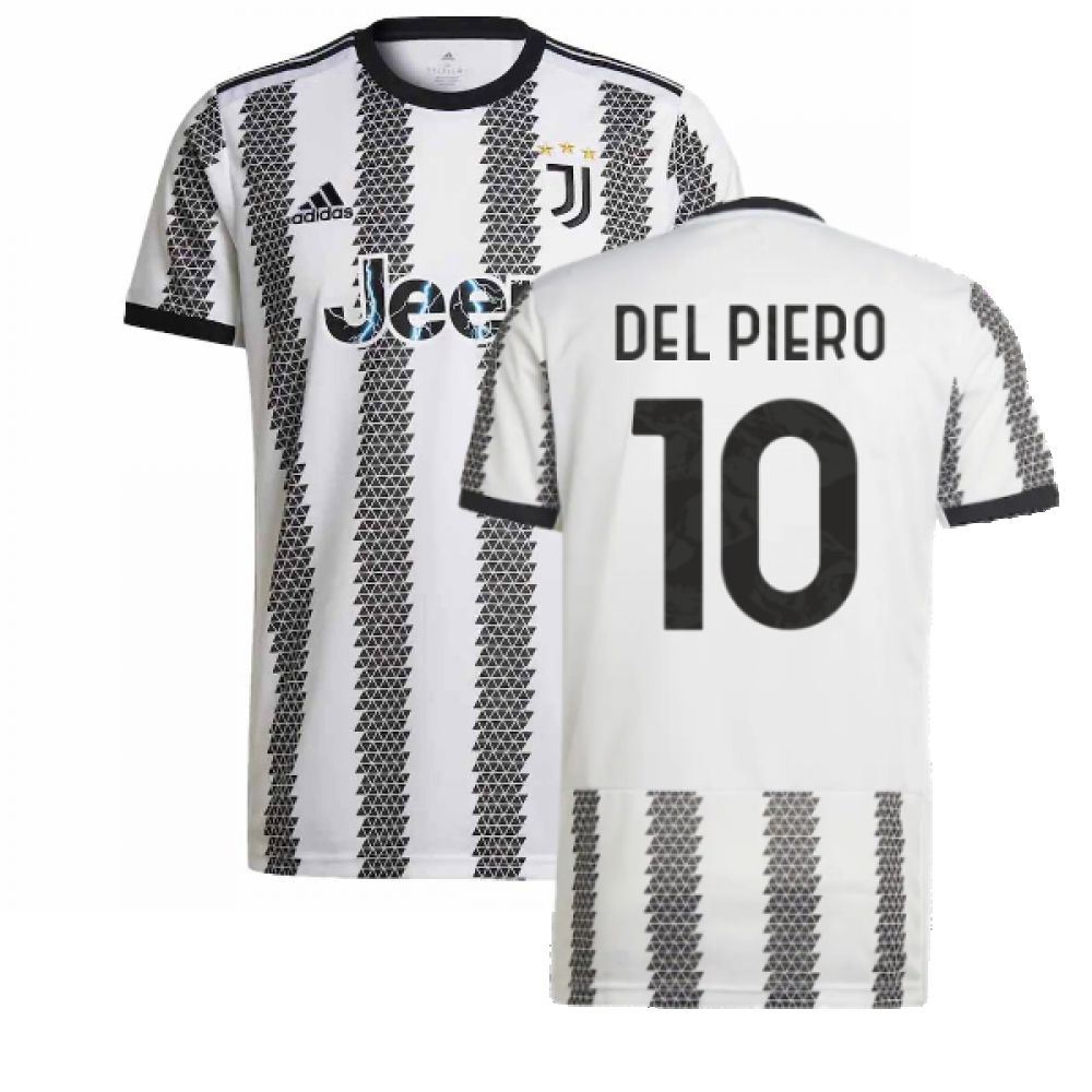 '22-'23 Juventus Home Shirt (Del Piero 10) Polyester Alessandro Del Piero Made By: Adidas Men's White Xxl