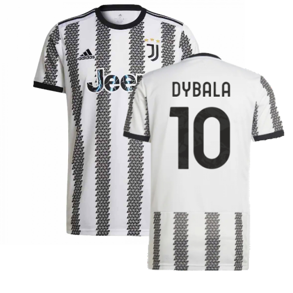'22-'23 Juventus Home Shirt (Dybala 10) Polyester Paulo Dybala Made By: Adidas Men's White Xxl
