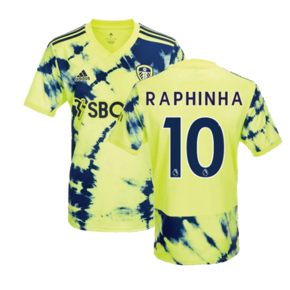 '22-'23 Leeds United Away Shirt (Raphinha 10) Polyester Made By: Adidas Men's Yellow Extra Large