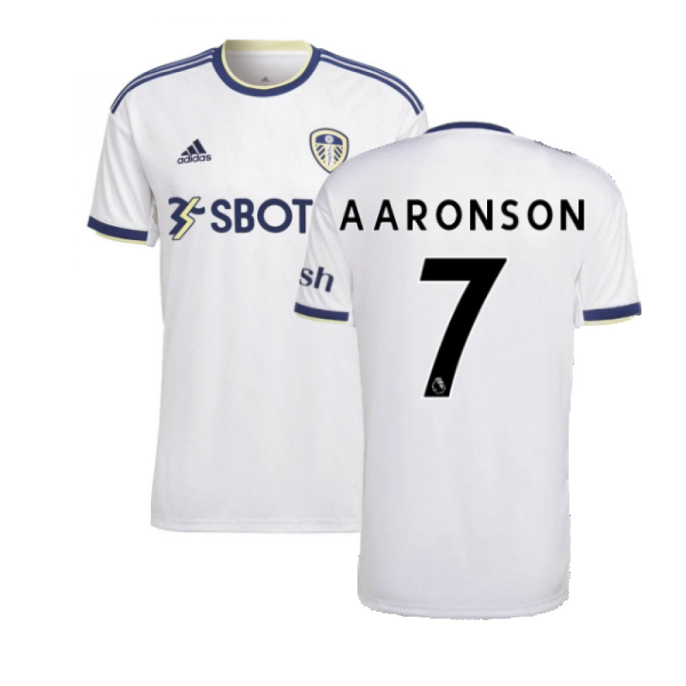 '22-'23 Leeds United Home Shirt (Aaronson 7) Polyester Brendan Aaronson Made By: Adidas Men's White Small